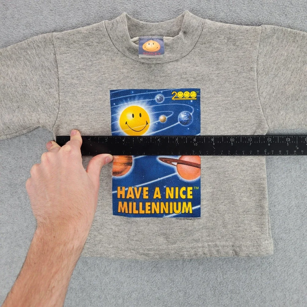 Smiley Sweatshirt‎ Kids 18M Gray Vintage Have a Nice Millennium Space Graphic